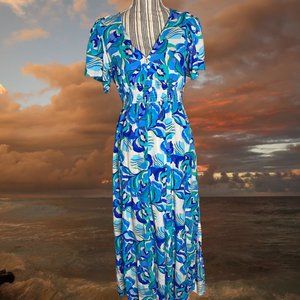 NWOT Abel the Label Anthropologie size S Blue Beach Summer Old Money Dress